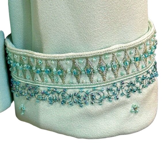 John Meyer of Norwich Womens Mint Green 3 PC Skirt Suit Size 18W Plus Beaded - Picture 7 of 16